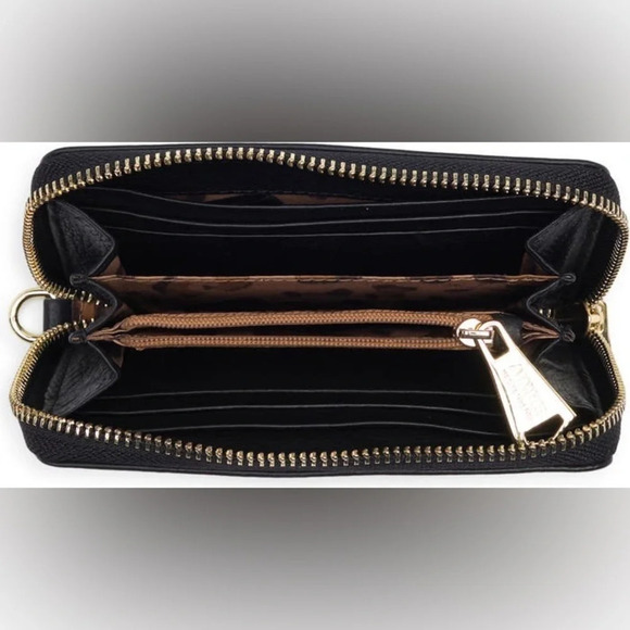 Aimee KESTENBERG Zip Around Wristlet, Black, NWT - Picture 4 of 14